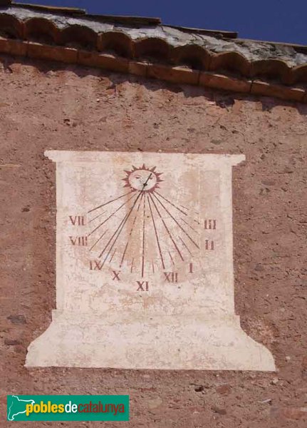 Can Padró, detall rellotge de sol (Foto: Joan Sánchez Sabé, 2007) Can Padró, detall rellotge de sol