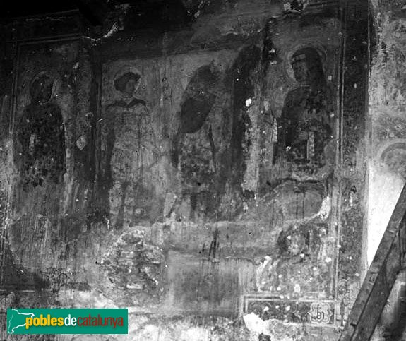 Castellví de Rosanes - Miralles, pintures murals (Foto: Josep Salvany - Fons Salvany, Biblioteca de Catalunya, 1924) Castellví de Rosanes - Miralles, pintures murals