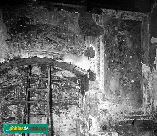 Castellví de Rosanes - Miralles, pintures murals (Foto: Josep Salvany - Fons Salvany, Biblioteca de Catalunya, 1924) Castellví de Rosanes - Miralles, pintures murals
