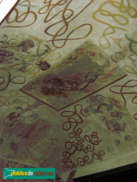 Santa Coloma de Queralt - Castell, pintures de la volta de l'escala