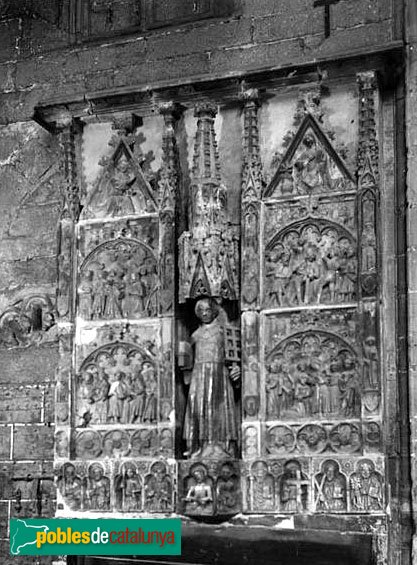Santa Coloma de Queralt - Església de Santa Maria, retaule de sant Llorenç, 1923 (Foto: Josep Salvany - Fons Salvany, Biblioteca de Catalunya, 1923) Santa Coloma de Queralt - Església de Santa Maria, retaule de sant Llorenç, 1923