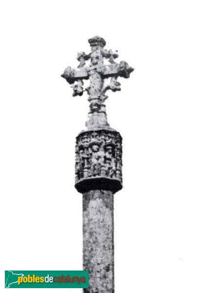 Les Piles - Creu de terme de Biure (Foto: Albert Bastardes, 1923) Les Piles - Creu de terme de Biure