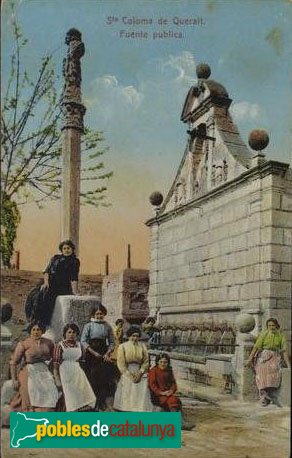 Santa Coloma de Queralt - Font de les Canelles, postal antiga Santa Coloma de Queralt - Font de les Canelles, postal antiga