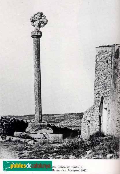 Forès - Creu de la Bassa de Rocafort (Foto: Albert Bastardes "Les Creus al Vent", 1917) Forès - Creu de la Bassa de Rocafort