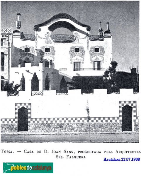 Tossa de Mar - Casa Sans, abans de la reforma (Foto: Il·lustració Catalana, 1908) Tossa de Mar - Casa Sans, abans de la reforma