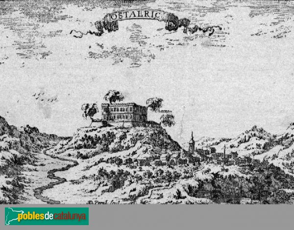Hostalric - Castell, segons un gravat francès de Beaulieu (1646) Hostalric - Castell, segons un gravat francès de Beaulieu (1646)