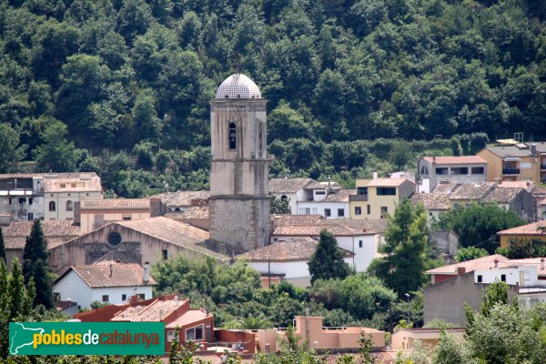 Amer - Monestir de Santa Maria, panoràmica del campanar (Foto: Albert Esteves, 2011) Amer - Monestir de Santa Maria, panoràmica del campanar