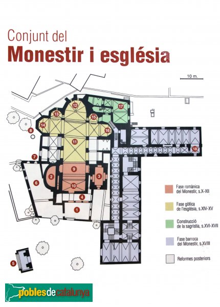 Sant Feliu de Guíxols - Monestir, planta (cartell in situ)