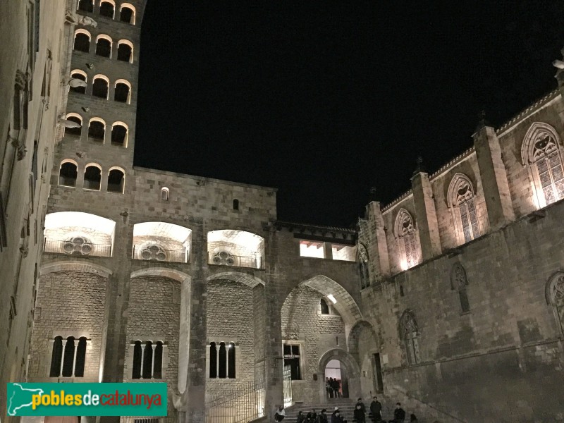 Barcelona - Plaça del Rei, de nit (Foto: Albert Esteves, 2016) Barcelona - Plaça del Rei, de nit