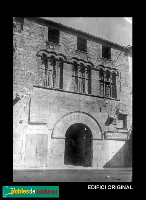Casa dels Marquesos de la Floresta (Tàrrega), edifici original (Foto: Arxiu C.E.C., inicis segle XX) Casa dels Marquesos de la Floresta (Tàrrega), edifici original