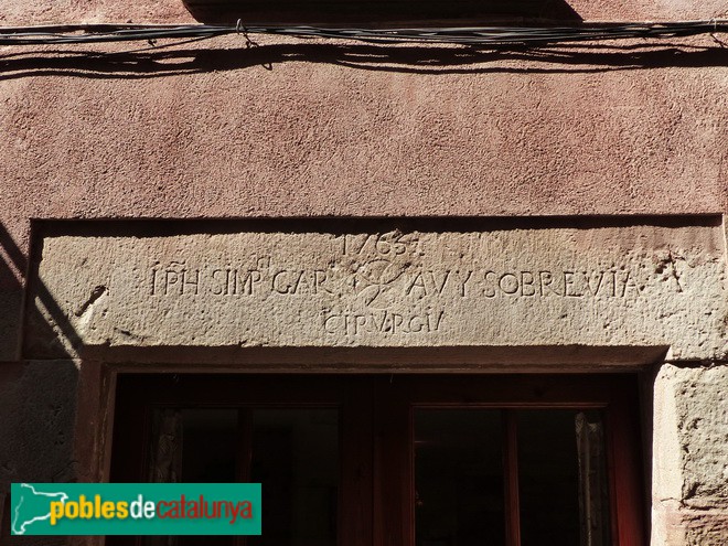 Llinda de 1765. Carrer de Dalt (Foto: Graciel·la Vidal, 2017) Llinda de 1765. Carrer de Dalt