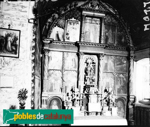 Arties - Església de Santa Maria: retaule gòtic (Foto: Francesc Blasi - Arxiu C.E.C.-, 1925) Arties - Església de Santa Maria: retaule gòtic