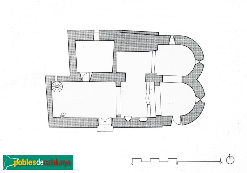 Església de Santa Coloma de Fitor (Foto: cartell al costat del monument) Església de Santa Coloma de Fitor