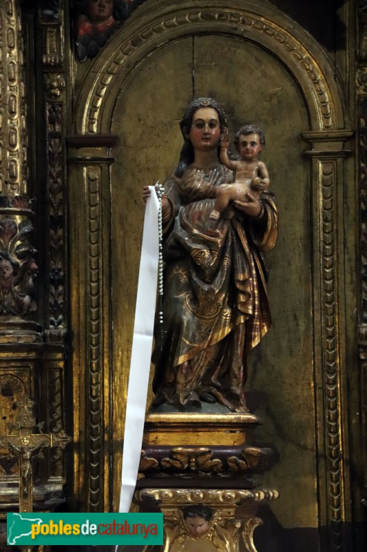 Agramunt - Església de Santa Maria, retaule del Roser, detall (Foto: Albert Esteves, 2019) Agramunt - Església de Santa Maria, retaule del Roser, detall