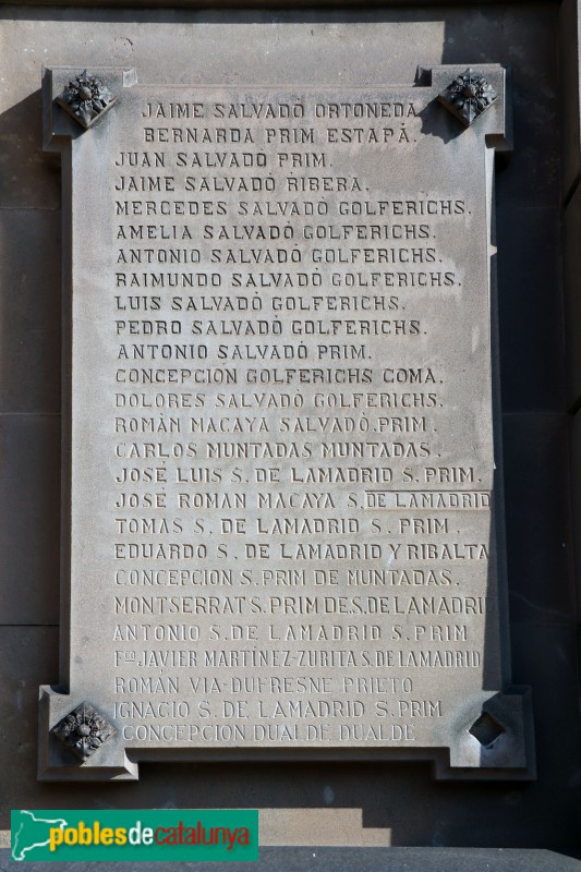 Cementiri del Poblenou - Panteó Salvadó-Muntadas-Lamadrid