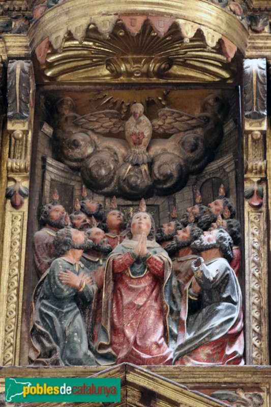 Agramunt - Església de Santa Maria, retaule del Roser (Foto: Albert Esteves, 2019) Agramunt - Església de Santa Maria, retaule del Roser