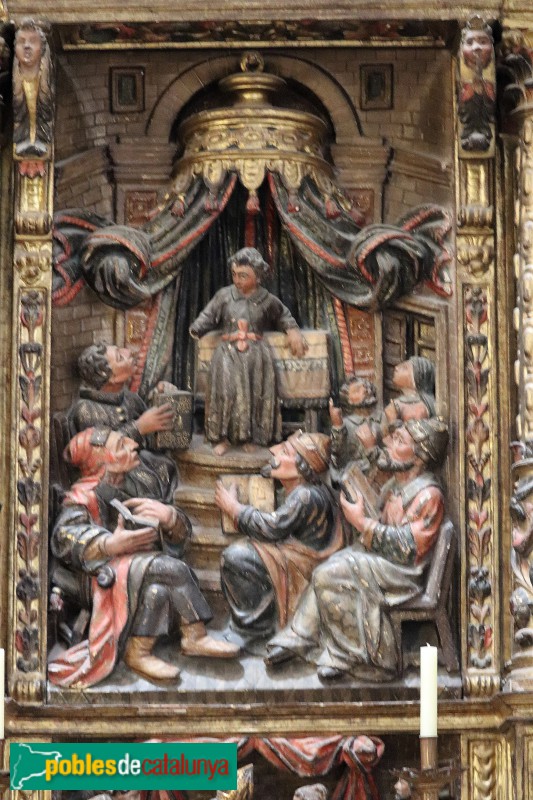 Agramunt - Església de Santa Maria, retaule del Roser (Foto: Albert Esteves, 2019) Agramunt - Església de Santa Maria, retaule del Roser