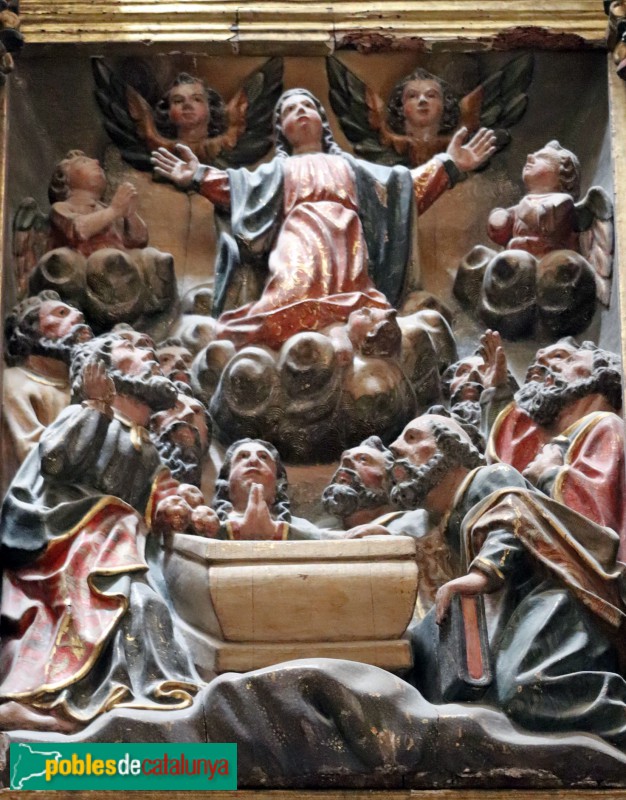 Agramunt - Església de Santa Maria, retaule del Roser (Foto: Albert Esteves, 2019) Agramunt - Església de Santa Maria, retaule del Roser