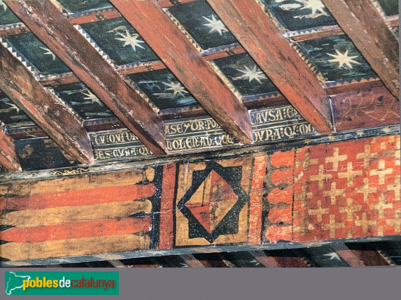 Peratallada - Castell, enteixinat interior (Foto: cartell al costat del monument) Peratallada - Castell, enteixinat interior