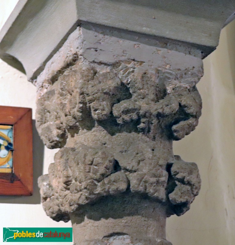 Museu de l'Enrajolada - Capitell romànic (Foto: Albert Esteves, 2019) Museu de l'Enrajolada - Capitell romànic