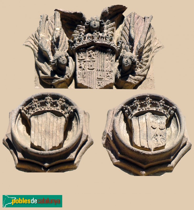 Museu de l'Enrajolada - Escuts procedents del convent de Jerusalem, Barcelona (Foto: Albert Esteves, 2019) Museu de l'Enrajolada - Escuts procedents del convent de Jerusalem, Barcelona