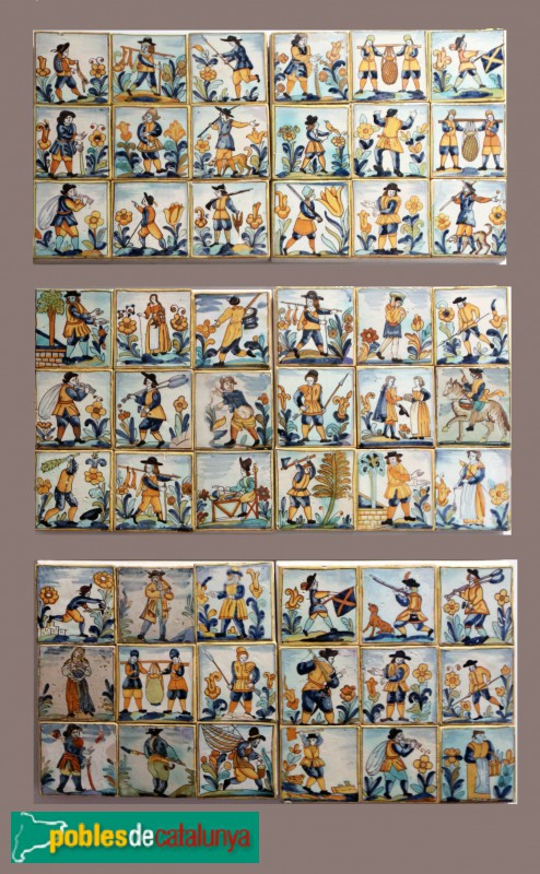 Martorell - Museu Vicenç Ros - Rajoles d'arts i oficis (ceràmica catalana del segle XVII, època de la margarida) (Foto: Albert Esteves, 2019) Martorell - Museu Vicenç Ros - Rajoles d'arts i oficis (ceràmica catalana del segle XVII, època de la margarida)