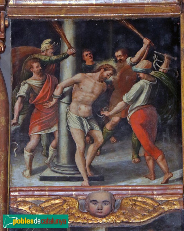 Vallmoll - Retaule renaixentista del Roser. La Flagel·lació (Foto: Albert Esteves, 2019) Vallmoll - Retaule renaixentista del Roser. La Flagel·lació