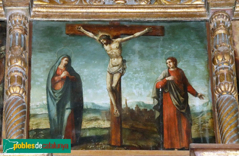 Vallmoll - Retaule renaixentista del Roser. La Crucifixió (Foto: Albert Esteves, 2019) Vallmoll - Retaule renaixentista del Roser. La Crucifixió