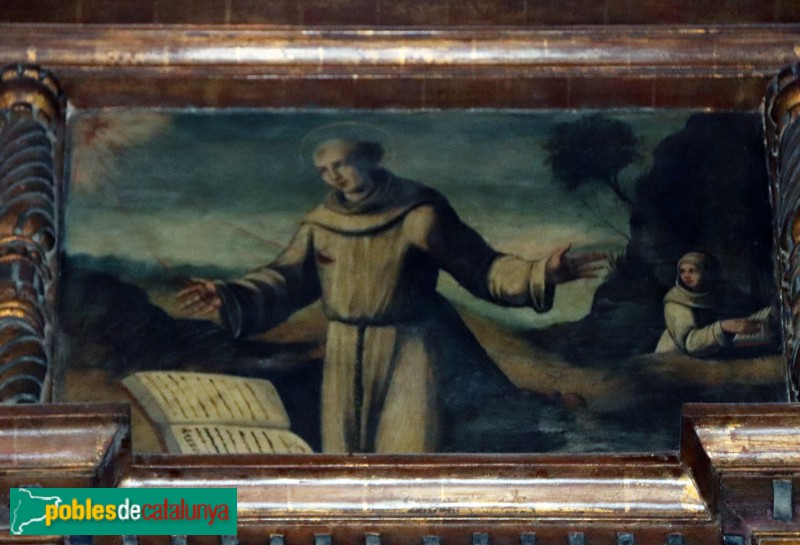 Vallmoll - Retaule renaixentista del Roser. Sant Francesc rebent els estigmes (Foto: Albert Esteves, 2019) Vallmoll - Retaule renaixentista del Roser. Sant Francesc rebent els estigmes