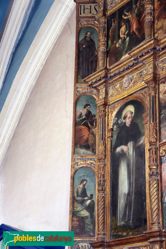 Vallmoll - Retaule renaixentista del Roser, sants al guardapols lateral esquerre (Foto: Albert Esteves, 2019) Vallmoll - Retaule renaixentista del Roser, sants al guardapols lateral esquerre