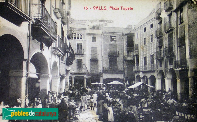 Valls - Plaça de l'Oli, postal antiga Valls - Plaça de l'Oli, postal antiga