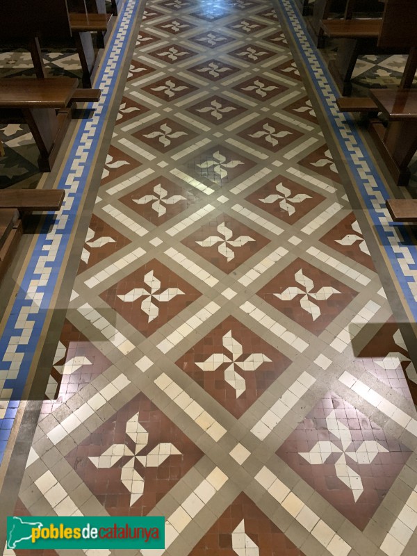 Valls - Església de la M.D. del Lledó. Detall paviment (Foto: Albert Esteves, 2019) Valls - Església de la M.D. del Lledó. Detall paviment