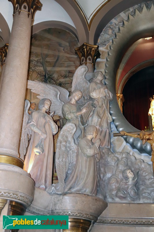 Valls - Església de la M.D. del Lledó, escultures d'Anselm Nogués (Foto: Albert Esteves, 2019) Valls - Església de la M.D. del Lledó, escultures d'Anselm Nogués