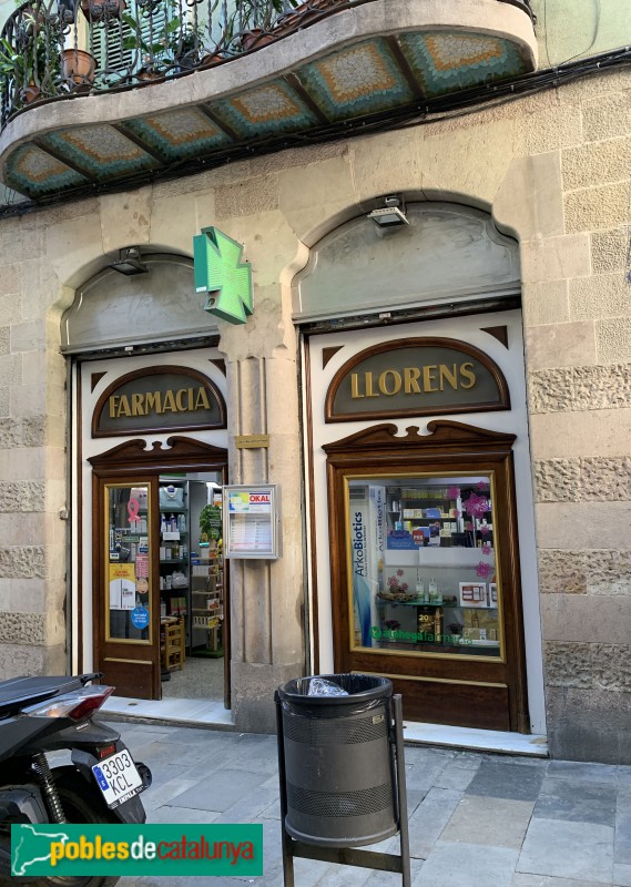 Barcelona - Casa Vidal. Farmàcia Llorens