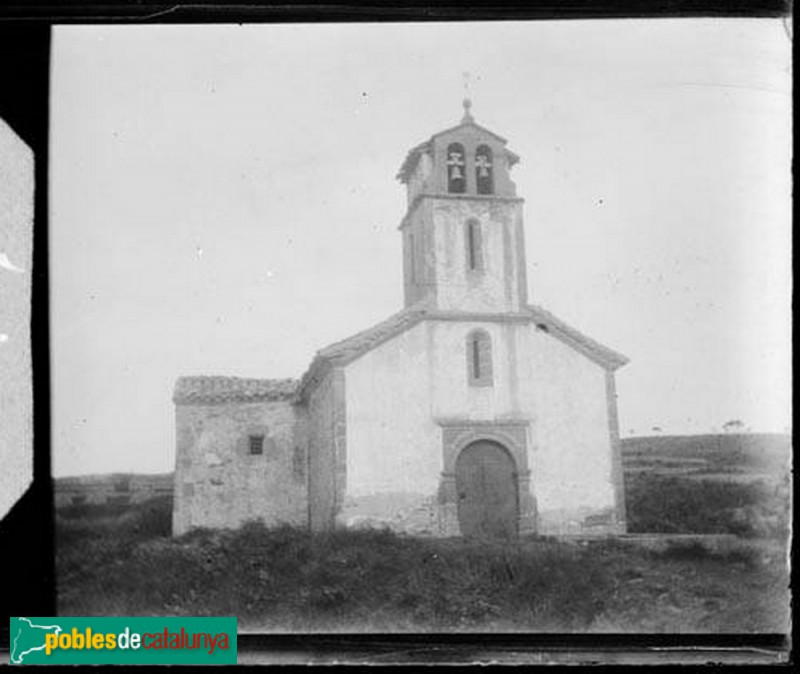 Folgueroles - Ermita La Damunt (Foto: <i>Joaquim Bordons - Arxiu Fotogràfic Centre Excursionista de Catalunya-</i>, 1909-13) Folgueroles - Ermita La Damunt