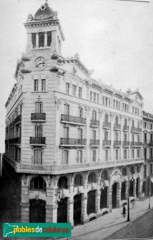 Barcelona - Banc Hispano Americà (Foto: Anuari Associació Arquitectes, 1914) Barcelona - Banc Hispano Americà