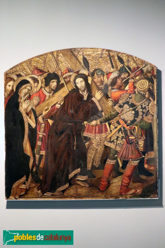 Museu Marès. Jesús camí del Calvari (Jaume Huguet c1465-79) Compartiment del retaule de Sant Agustí Vell