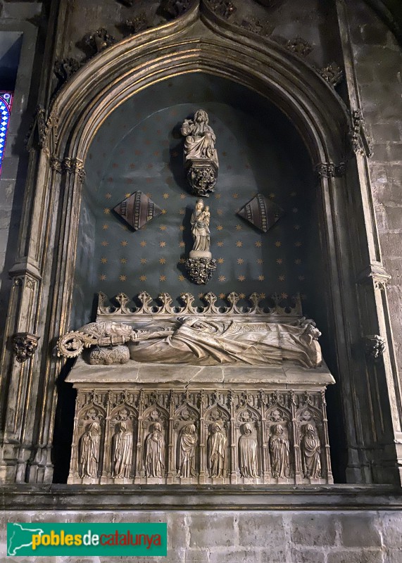 Barcelona - Catedral. Sarcòfag del bisbe Escales