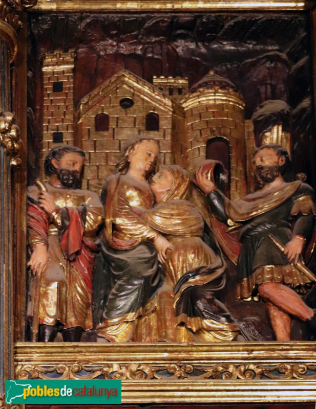 Barcelona - Catedral. Retaule de Sant Joan Baptista i Sant Josep. La Visitació (Foto: Albert Esteves, 2020) Barcelona - Catedral. Retaule de Sant Joan Baptista i Sant Josep. La Visitació