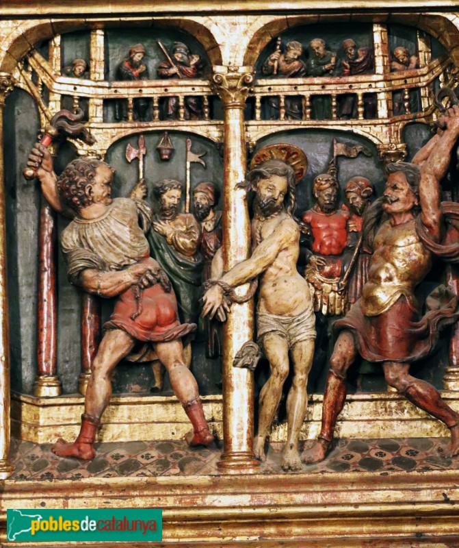 Barcelona - Catedral. Retaule de Sant Joan Baptista i Sant Josep. Flagel·lació (Foto: Albert Esteves, 2020) Barcelona - Catedral. Retaule de Sant Joan Baptista i Sant Josep. Flagel·lació