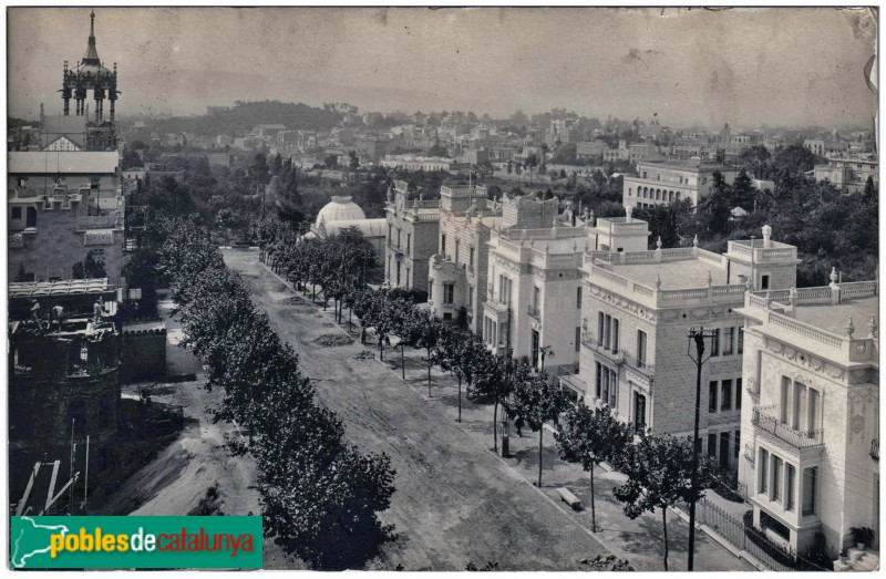Barcelona - Foto antiga amb les cases Josefa Orpí en primer pla (Foto: Arxiu Sant Gervasi, 1919) Barcelona - Foto antiga amb les cases Josefa Orpí en primer pla