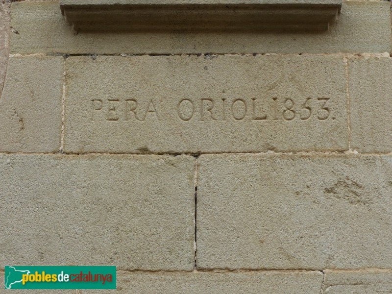 Folgueroles - Can Pere Vador. Detall nom i any