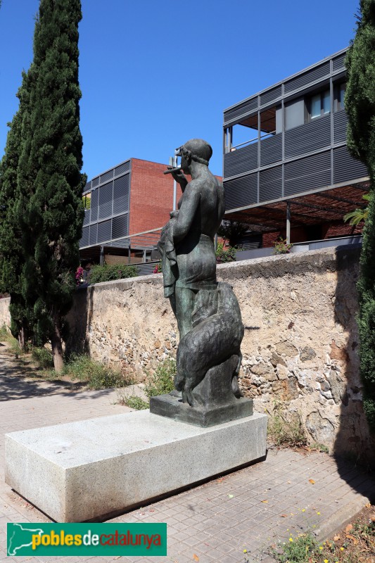 Barcelona - Pastor del flabiol. A Emili Mira (Foto: Albert Esteves, 2020) Barcelona - Pastor del flabiol. A Emili Mira