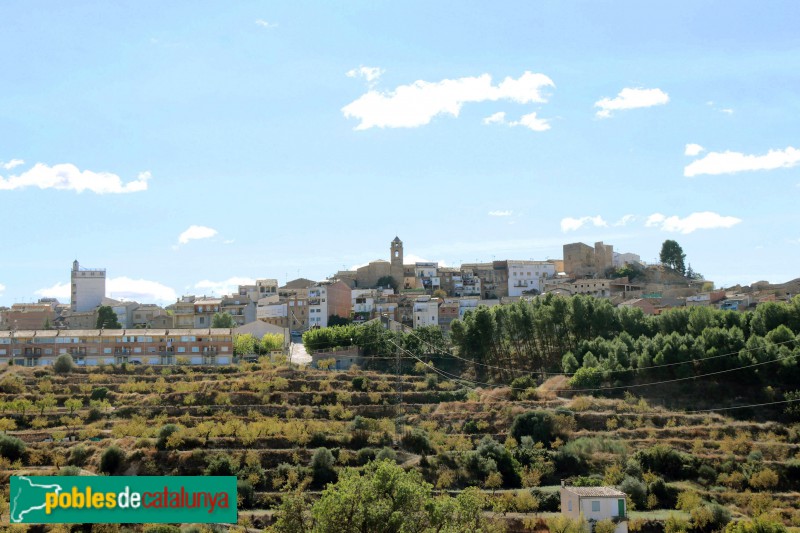 L'Albagés - Panoràmica del poble, amb la Farinera a mà esquerra (Foto: Albert Esteves, 2020) L'Albagés - Panoràmica del poble, amb la Farinera a mà esquerra