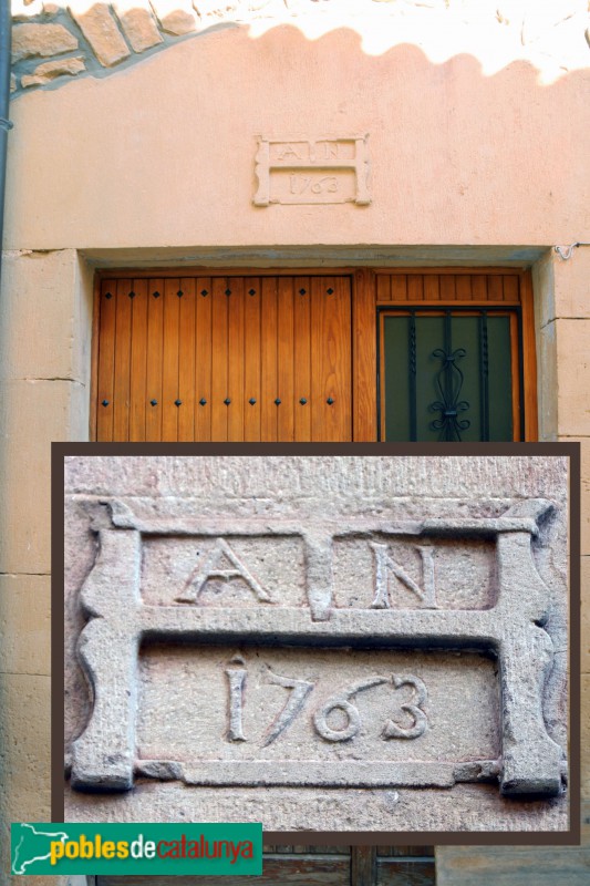 La Pobla de Cérvoles - Portal de 1763 (Foto: Albert Esteves, 2020) La Pobla de Cérvoles - Portal de 1763