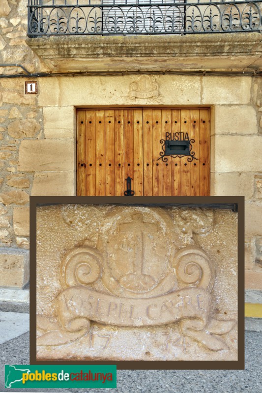 La Pobla de Cérvoles - Portal de 1734 (Foto: Albert Esteves, 2020) La Pobla de Cérvoles - Portal de 1734