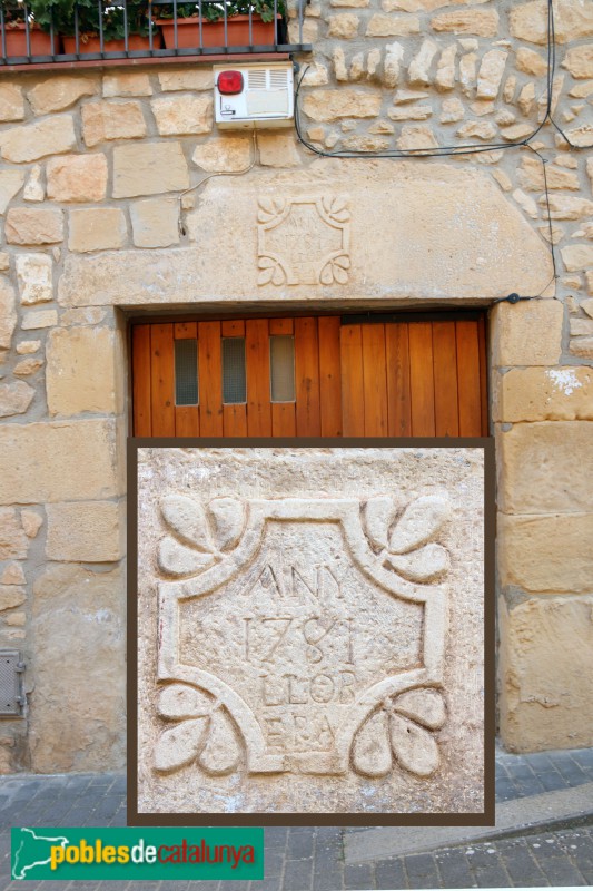 La Pobla de Cérvoles - Portal de 1781 (Foto: Albert Esteves, 2020) La Pobla de Cérvoles - Portal de 1781
