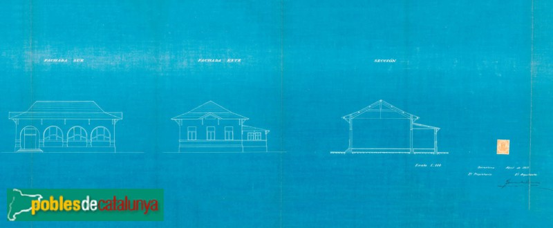 Barcelona - Restaurant l'Elèctric. Plànol 1917. <i>Arxiu Municipal del Districte de Sarrià-Sant Gervasi</i>