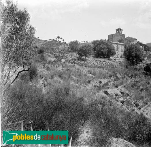 Molins de Rei - Sant Bartomeu de la Quadra (Foto: <i>Frederic Bordas -Arxiu fotogràfic Centre Excursionista de Catalunya-</i>, 1908) Molins de Rei - Sant Bartomeu de la Quadra