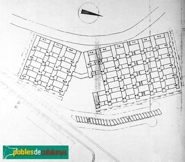 Barcelona - Casetes Blanques de Montbau. Plànol Barcelona - Casetes Blanques de Montbau. Plànol